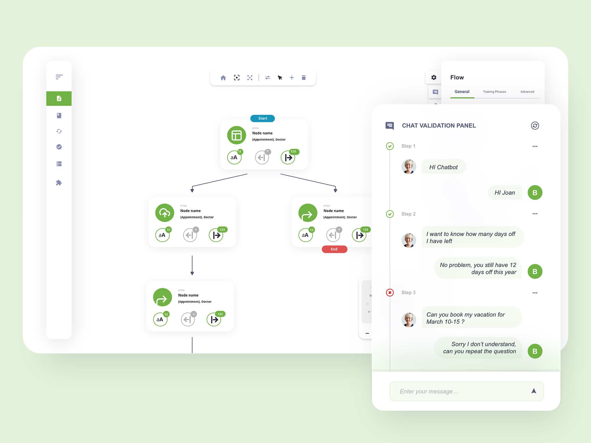 Flow map diagram with expandable chat details