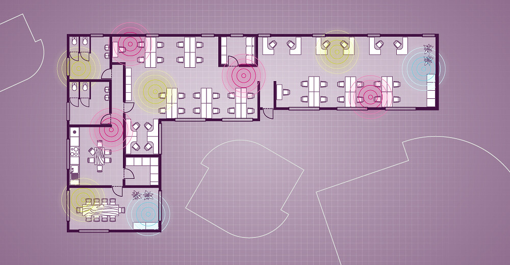 An example of a planogram with heatmap to report real-time monitoring